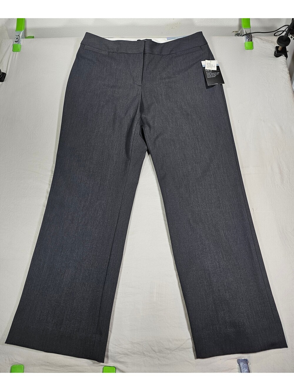 Liz Claiborne Audra Classic Pants 14PS Petite Charcoal Straight Leg NWT